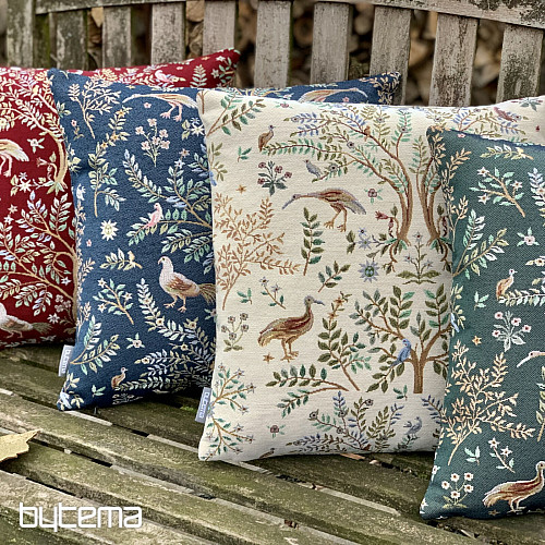 Gobelínový obliečka na vankúš WILLIAM MORRIS bordová - celoplošná