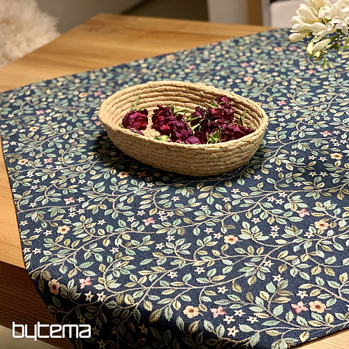 Gobelínový obrus a šál STROM ŠŤASTIA celoplošný MODRÝ