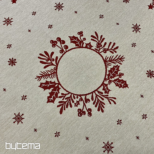 Gobelínový obrus a šál ĽUDOVÉ VIANOCE červená