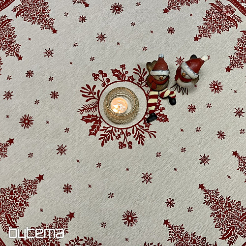 Gobelínový obrus a šál ĽUDOVÉ VIANOCE červená