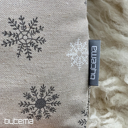 Vianočný dekoračný povlak VLOČKY SIVO BIELE