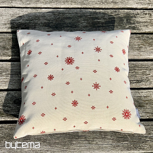 Vianočný gobelínový povlak JEMNÁ VLOČKA ČERVENÁ