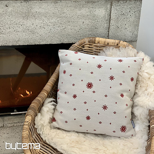 Vianočný gobelínový povlak JEMNÁ VLOČKA ČERVENÁ