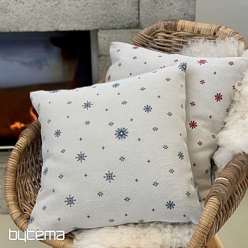 Vianočný gobelínový povlak JEMNÁ VLOČKA MODRÁ