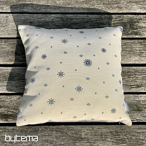 Vianočný gobelínový povlak JEMNÁ VLOČKA MODRÁ