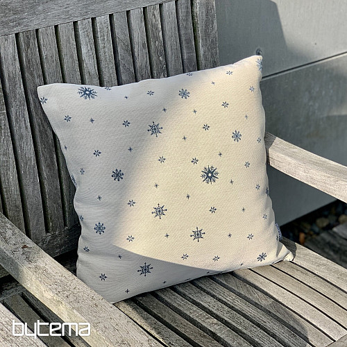 Vianočný gobelínový povlak JEMNÁ VLOČKA MODRÁ