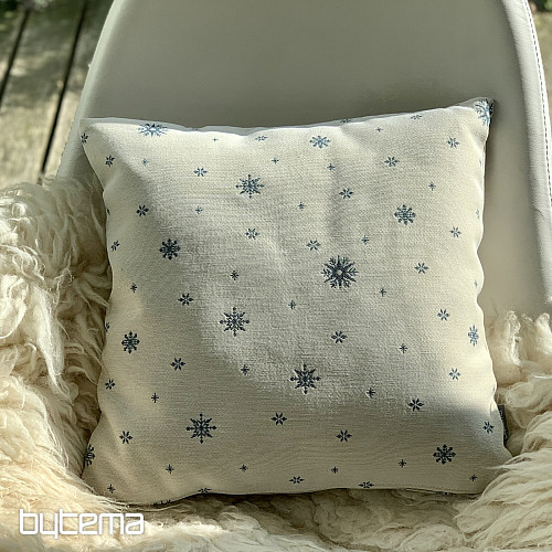 Vianočný gobelínový povlak JEMNÁ VLOČKA MODRÁ