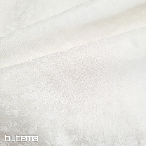 Bavlnená dekoračná látka MARGÉLIE kytička SMOTANOVÁ