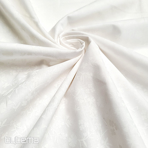 Bavlnená dekoračná látka MARGÉLIE kytička BIELA