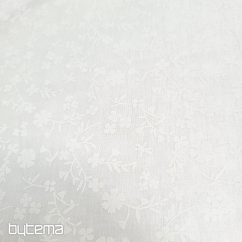 Bavlnená dekoračná látka MARGÉLIE kytička BIELA