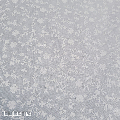 Bavlnená dekoračná látka MARGÉLIE kytička SIVÁ