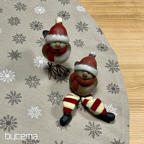 Vianočný obrus a šál VLOČKY SIVO BIELEJ