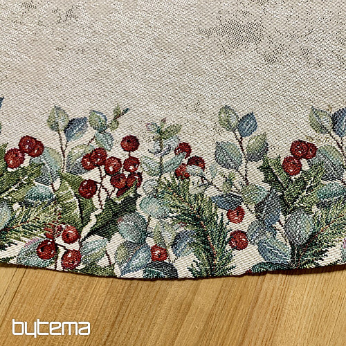 Vianočný gobelínový obrus okrúhly VIANOČNÉ RUŽE