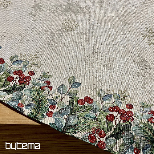 Vianočný gobelínový obrus okrúhly VIANOČNÉ RUŽE