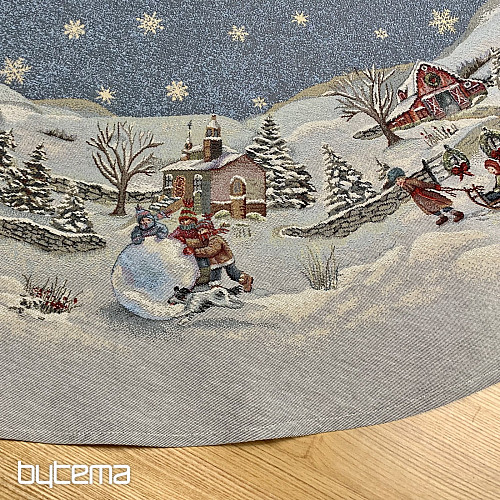 Vianočný gobelínový obrus okrúhly RADOSŤ Z VIANOC