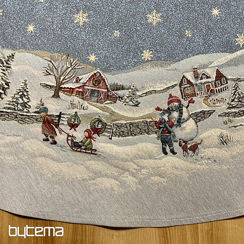 Vianočný gobelínový obrus okrúhly RADOSŤ Z VIANOC