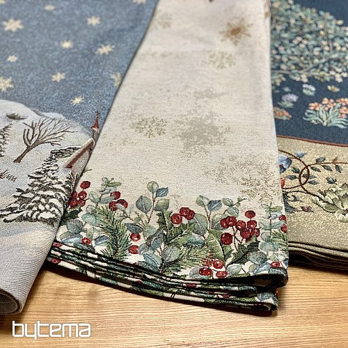 Vianočný gobelínový obrus okrúhly RADOSŤ Z VIANOC