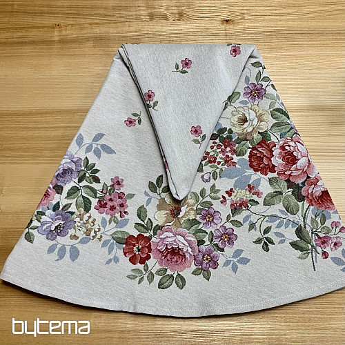 Gobelínový obrus okrúhly KYTICE BORDURA