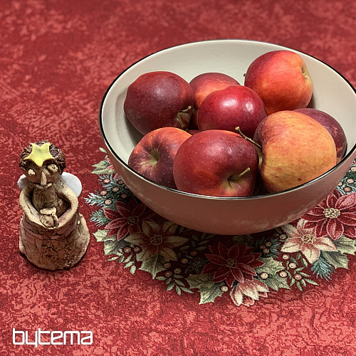 Gobelínový obrus okrúhly HVIEZDA ČERVENÁ