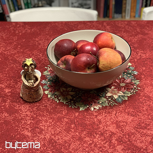 Gobelínový obrus okrúhly HVIEZDA ČERVENÁ