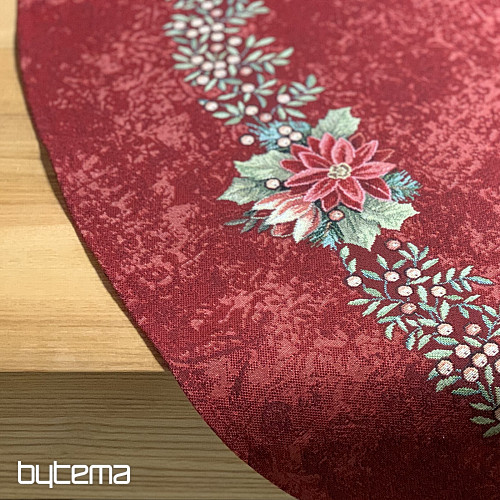 Gobelínový obrus okrúhly HVIEZDA ČERVENÁ