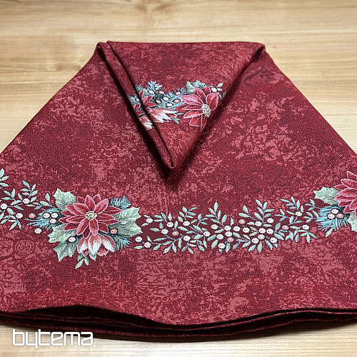 Gobelínový obrus okrúhly HVIEZDA ČERVENÁ