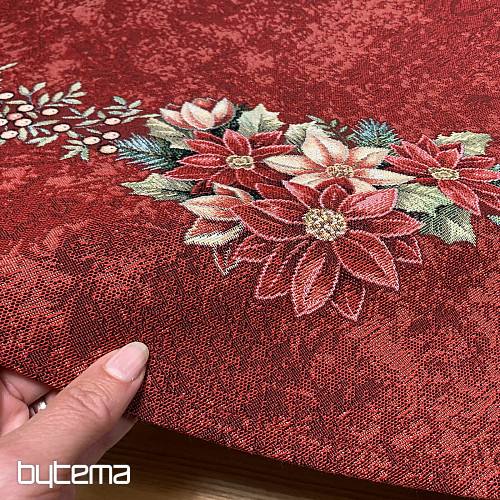 Gobelínový obrus okrúhly HVIEZDA ČERVENÁ