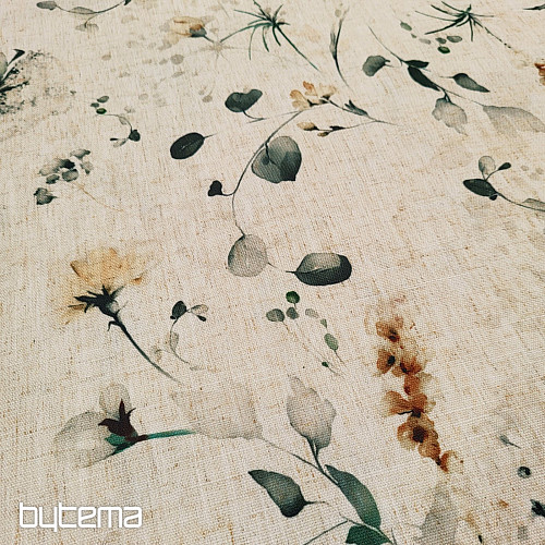 Dekoračná látka oneskorené kvety okr