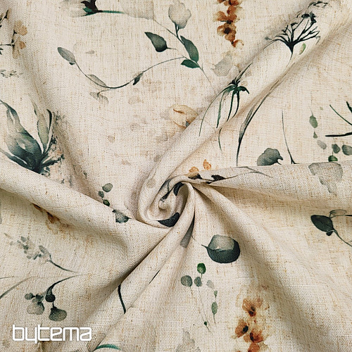 Dekoračná látka oneskorené kvety okr