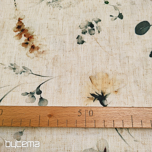 Dekoračná látka oneskorené kvety okr