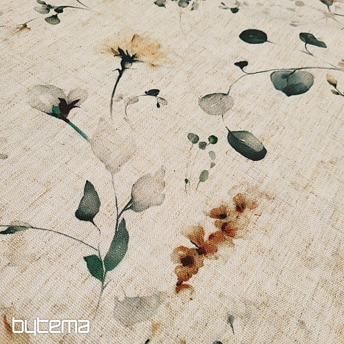 Dekoračná látka oneskorené kvety okr