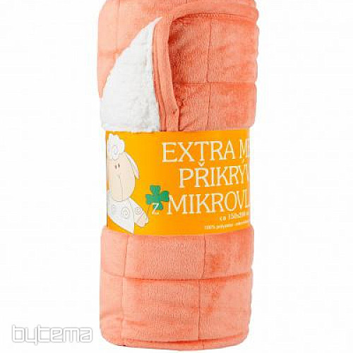 deka z mikrovlákna EXTRA Mekka OVEČKA prešiv lososová