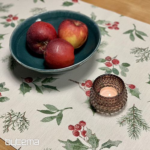 Vianočný obrus a šál CESMÍNA ZELENÁ