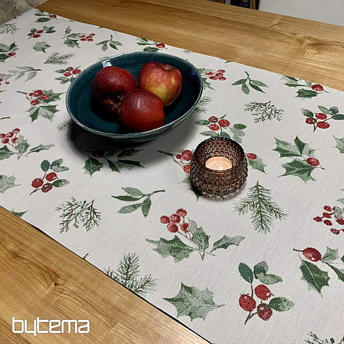 Vianočný obrus a šál CESMÍNA ZELENÁ