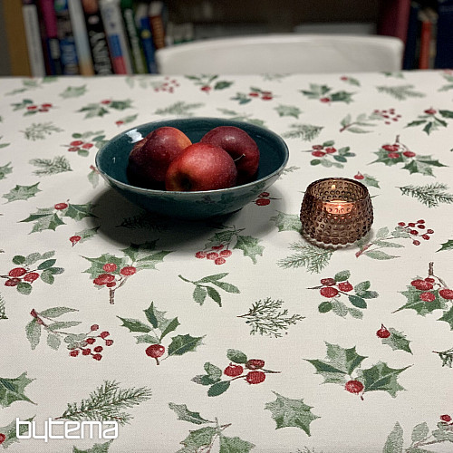 Vianočný obrus a šál CESMÍNA ZELENÁ