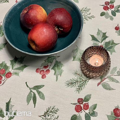 Vianočný obrus a šál CESMÍNA ZELENÁ