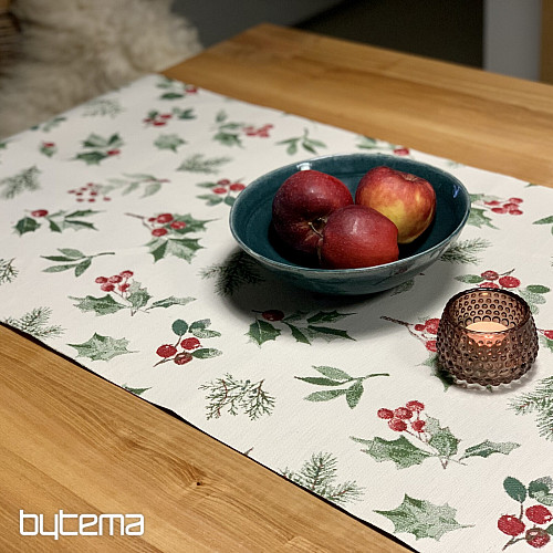 Vianočný obrus a šál CESMÍNA ZELENÁ