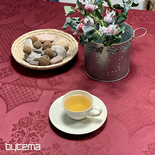 Obrus DAMAŠEK bordový 120x140