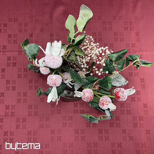 Obrus DAMAŠEK kvety bordó 120x140