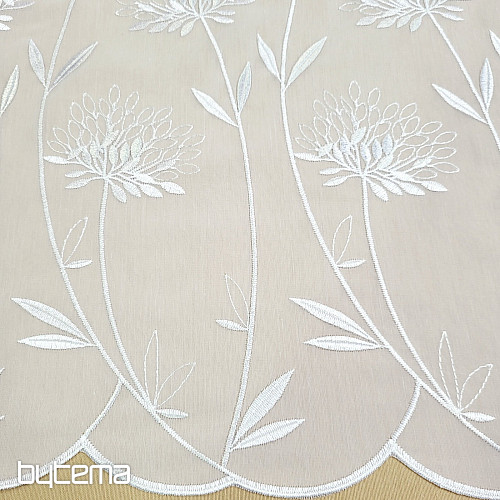 Luxusná záclona GERSTER 11868 biela výšivka