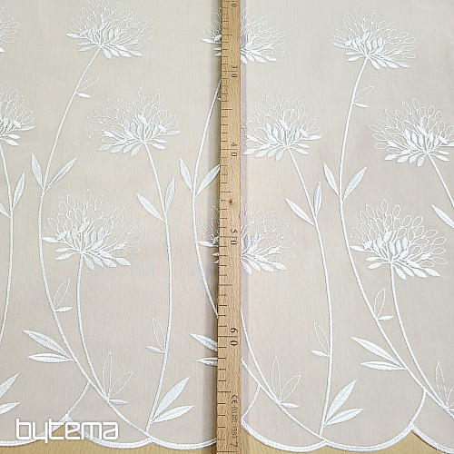 Luxusná záclona GERSTER 11868 biela výšivka