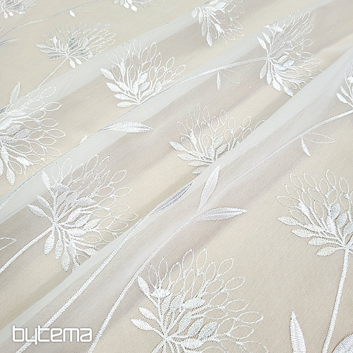 Luxusná záclona GERSTER 11868 biela výšivka