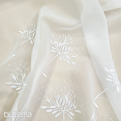 Luxusná záclona GERSTER 11868 biela výšivka