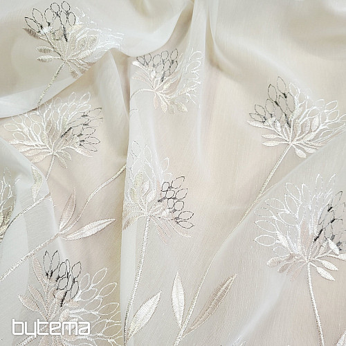 Luxusná záclona GERSTER 11868 béžová výšivka