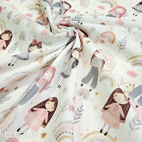 Bavlnená látka DIEVČENKY