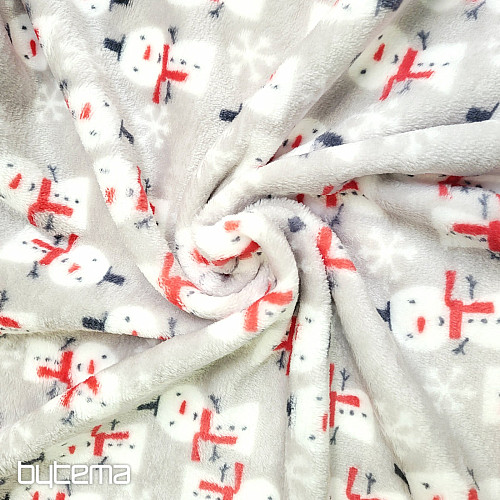 Plyšová látka SNEHULÁCI