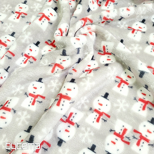 Plyšová látka SNEHULÁCI