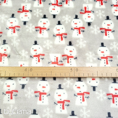 Plyšová látka SNEHULÁCI