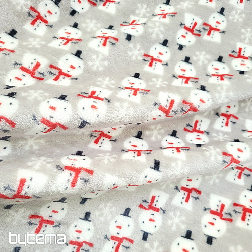 Plyšová látka SNEHULÁCI