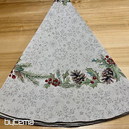 Vianočný gobelínový obrus okrúhly ŠIŠKA a IMELI